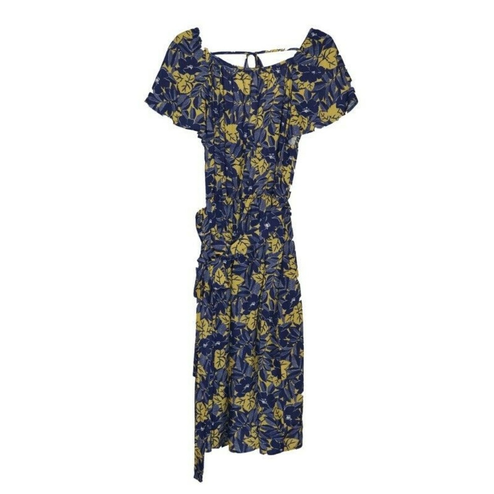 Attic and Barn Blue and Yellow Misty Dress w/belt